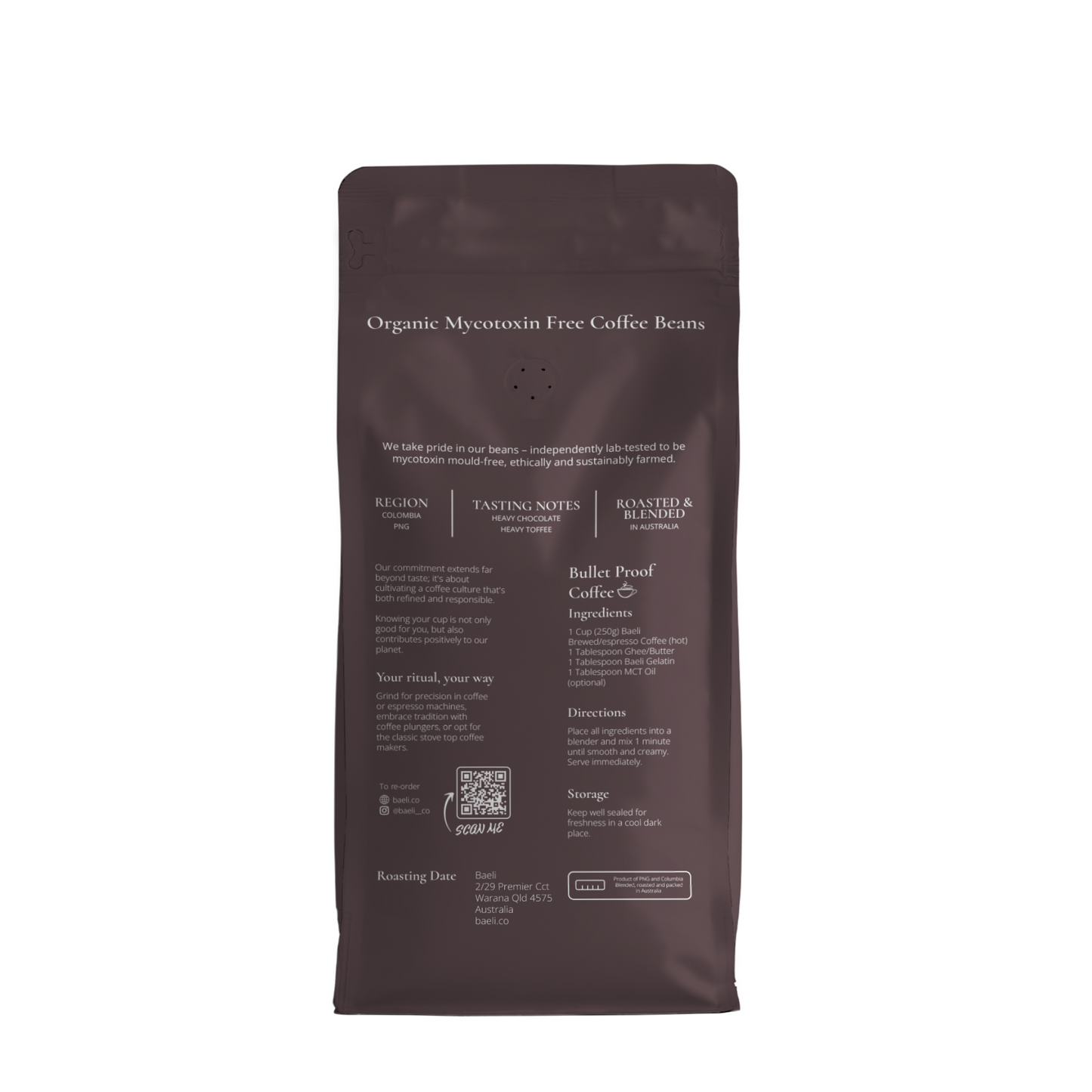 Organic Mycotoxin Free Coffee Beans - 1kg