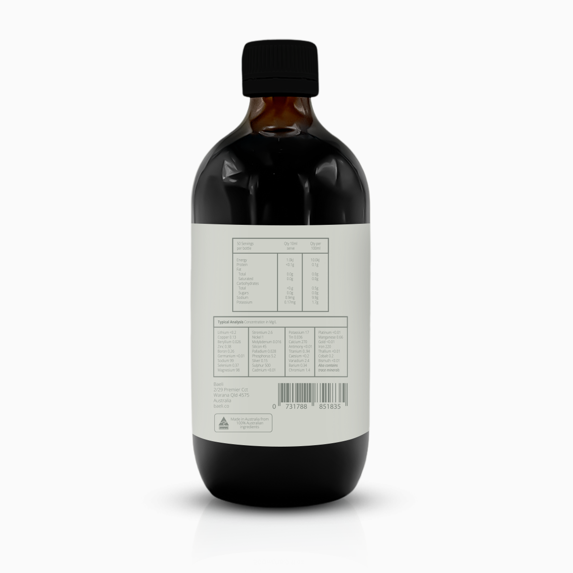 Baeli Wild Minerals 500ml - Liquid Trace Minerals for Energy & Wellness