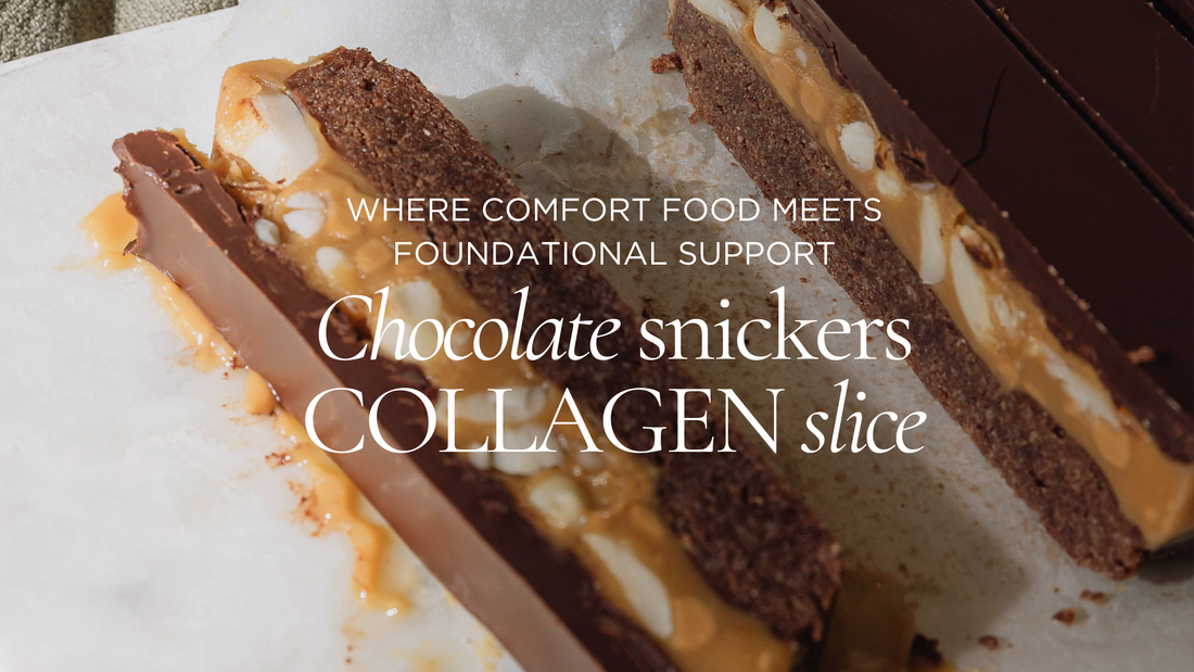 Chocolate Brownie Collagen Snickers Slice