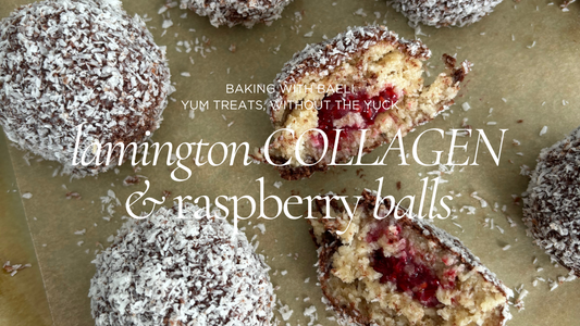 Lamington Protein Balls With Collagen & Raspberries