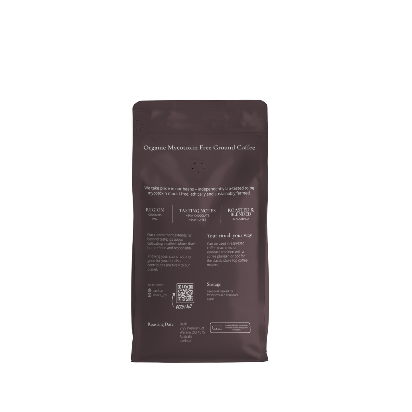 Organic Mycotoxin Free Ground Coffee - 500g