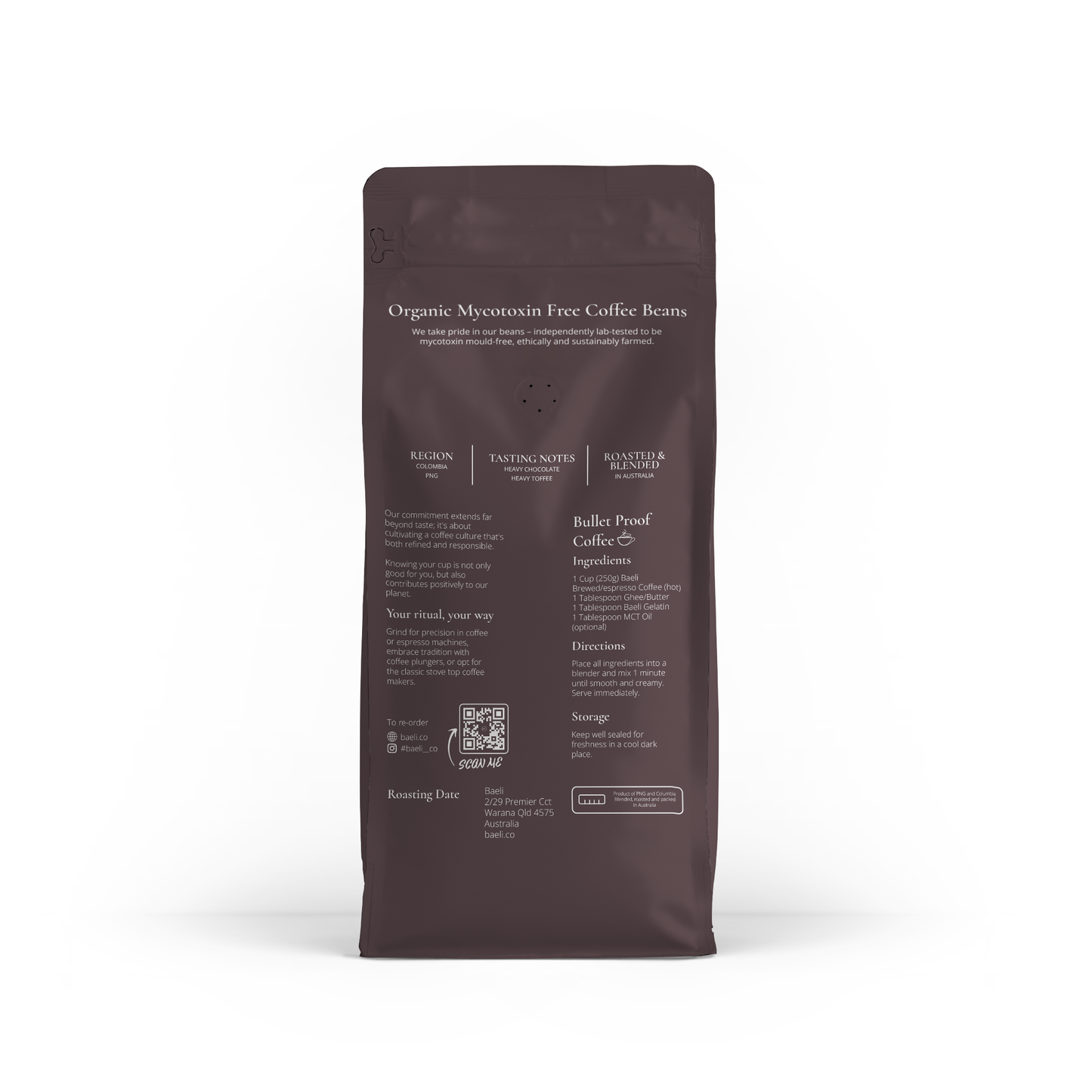 Organic Mycotoxin Free Coffee Beans - 1kg