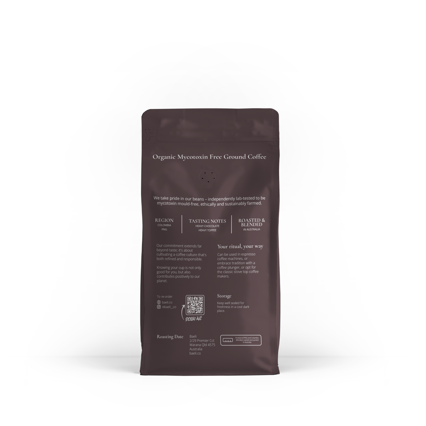 Organic Mycotoxin Free Ground Coffee - 500g